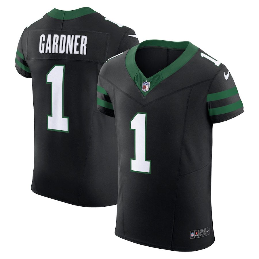 Men New York Jets #1 Ahmad Sauce Gardner Nike Legacy Black Alternate Vapor F.U.S.E. Elite NFL Jersey->new york jets->NFL Jersey